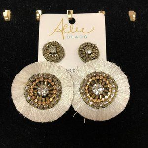 Allie Statement Earrings Round Pendant Bling New